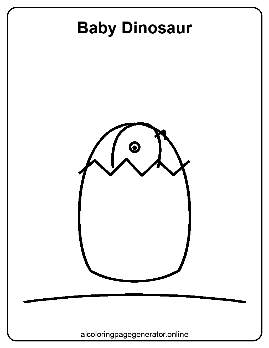 Free printable baby dinosaur hatching from an egg coloring page
