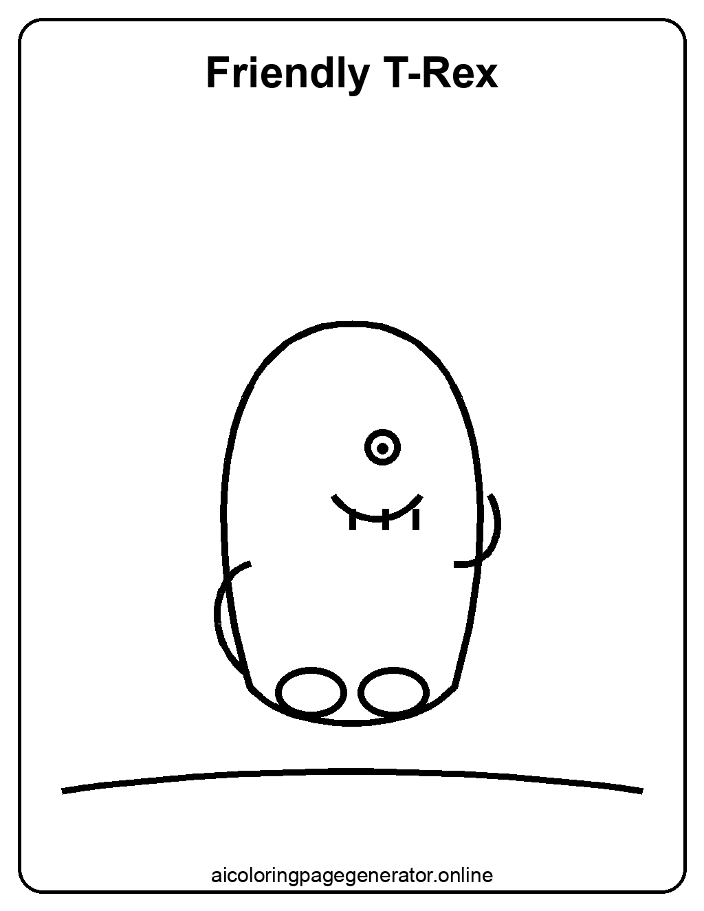 Free printable friendly T-Rex dinosaur coloring page